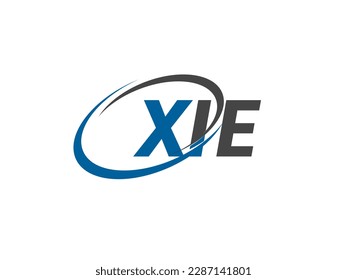 XIE letter creative modern elegant swoosh logo design