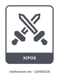 xifos icon vector on white background, xifos trendy filled icons from Greece collection, xifos simple element illustration