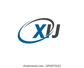 XIJ letter creative modern elegant swoosh logo design