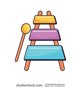 xilophone instrument musical isolated icon