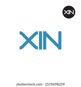 Diseño de monograma de letra de logotipo XIN