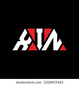 XIN triangle letter logo design with triangle shape. XIN triangle logo design monogram. XIN triangle vector logo template with red color. XIN triangular logo Simple, Elegant, and Luxurious design.