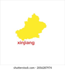 Xinjiang Map On White Background