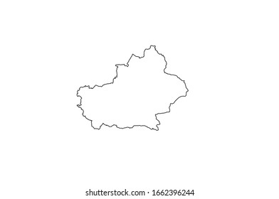 Xinjiang Uyghur Autonomous Region  outline map China region country state 
