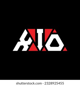 XIO triangle letter logo design with triangle shape. XIO triangle logo design monogram. XIO triangle vector logo template with red color. XIO triangular logo Simple, Elegant, and Luxurious design.