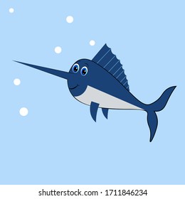 xiphias sword fish illustration vector 
