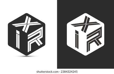 XIR letter logo design with illustrator cube logo, vector logo modern alphabet font overlap style. Premium Business logo icon. White color on black background