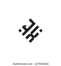 Abstraktes geometrisches Logo des XJ-Konzepts in hochwertigem professionellem Design, das sich am besten für den Straßenstil eignet