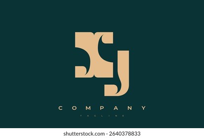 XJ Abstract Geometric Logo Design. Modern and elegant logo design with simplistic typography elements, showcasing branding excellence.