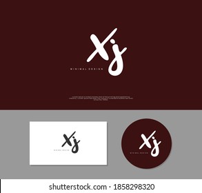XJ Initial handwriting or handwritten logo for identity. Logo with signature and hand drawn style.