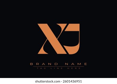 XJ initial letter logo design. Letter X and J luxury alphabet letter logo icon template