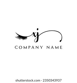 XJ initial Logo lash logo eyelash vector modern