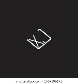 XJ Initial Logo letters with rotate squere template