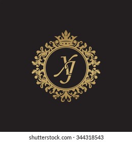 XJ initial luxury ornament monogram logo