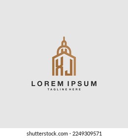 XJ initial monogram real estate logo with imperium style desgn