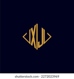 XJ initial monogram square logo design ideas