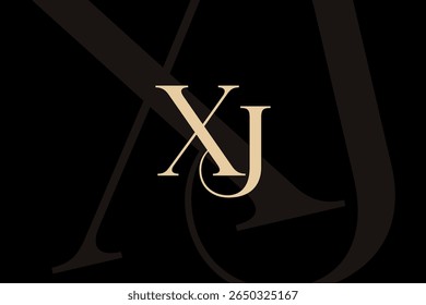 XJ or JX letter logo icon design. Classic style luxury initials monogram.