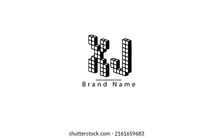 XJ JX X J abstract vector logo monogram template