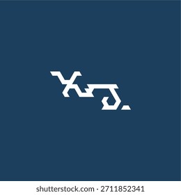 Logotipo moderno del monograma del estilo del techno minimalista del diseño inicial del concepto del esport de la letra de XJ