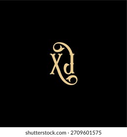XJ letter initial royal concept Barock style design monogram modern logo