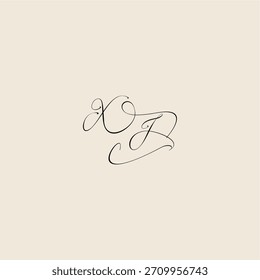 XJ Buchstabe anfängliches königliches Design minimalistischer Stil Kurve Monogramm elegantes Konzept Logo