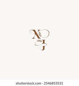 XJ letter wedding monogram logo initial elegant curve organic bold and hairline monogram
