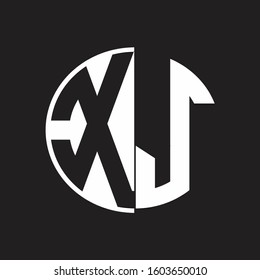 XJ Logo monogram with Negative space style design tempate