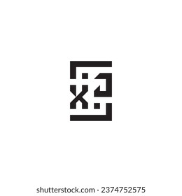 Logotipo retro de concepto cuadrado de XJ en diseño profesional de alta calidad que se imprimirá en cualquier medio impreso