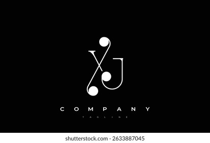XJ Typography Logo Design. Stylish monogram design depiction featuring the letters X and J combined in an artistic signature style, delivering a unique and creative visual representation.