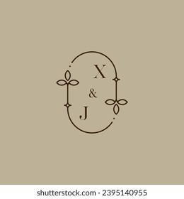 XJ wedding initial logo in high quality professional design that will print well across any print media