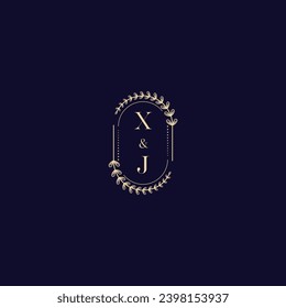 XJ wedding initial logo in high quality professional design that will print well across any print media