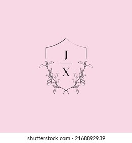 XJ wedding logo letters in high quality professional design that will print well across any print media