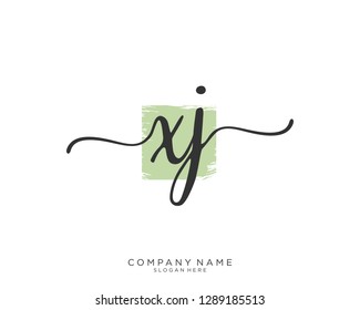 XJ X J Initial handwriting logo template