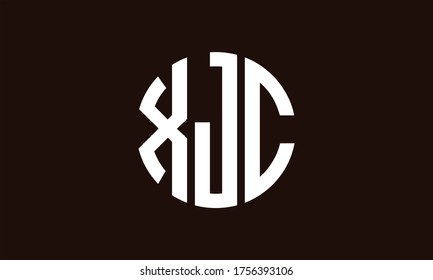 Plantilla de logotipo de marca vectorial de la letra monográfica de XJC Circle Emblem Resumen