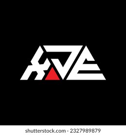 XJE triangle letter logo design with triangle shape. XJE triangle logo design monogram. XJE triangle vector logo template with red color. XJE triangular logo Simple, Elegant, and Luxurious design.