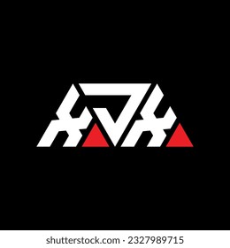 XJX triangle letter logo design with triangle shape. XJX triangle logo design monogram. XJX triangle vector logo template with red color. XJX triangular logo Simple, Elegant, and Luxurious design.
