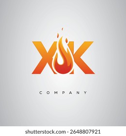 XK Creative Fire Letter Logo Design