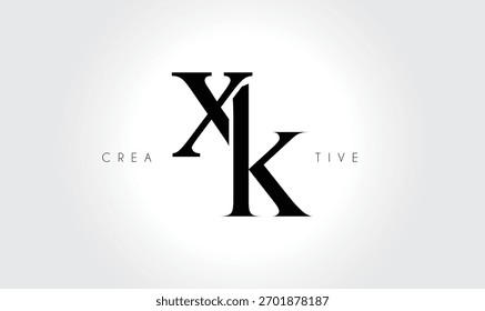 XK  Elegant Serif Monogram Logo – Luxury Lowercase Typographic Lettermark for Modern Branding