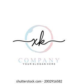 XK handwriting initial logo vector logo template with brush