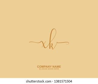 XK Initial handwriting logo vector