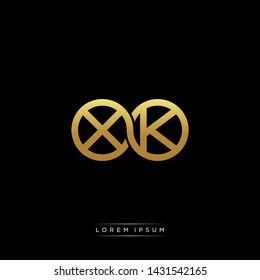 XK initial letter linked circle capital monogram logo modern template
