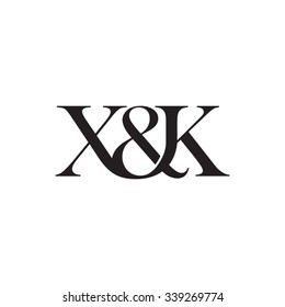 X&K Initial logo. Ampersand monogram logo