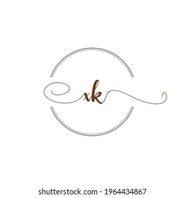 XK Initial Logo Handwriting template letter illustration