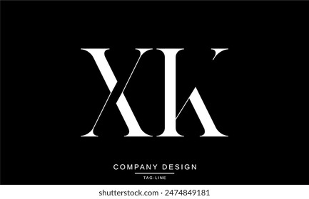 XK, KX Abstract Letters Logo Monogram design Font Vector