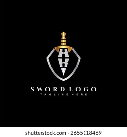 Monograma de lujo de la letra de XK para la Imagen del estilo del escudo y de la espada