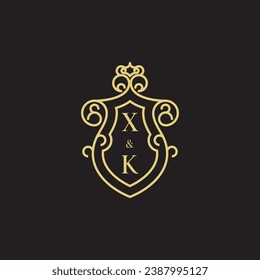 XK line vintage initial logo in high quality professional design that will print well across any print media