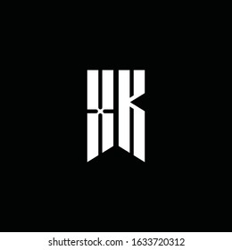 xk logo monogram with emblem style isolated on black background