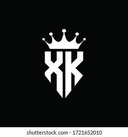 XK logo monogram emblem style with crown shape design template