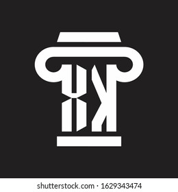 XK Logo monogram with pillar style design template