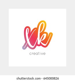 XK logo, vector. Useful as branding, app icon, alphabet combination, clip-art.